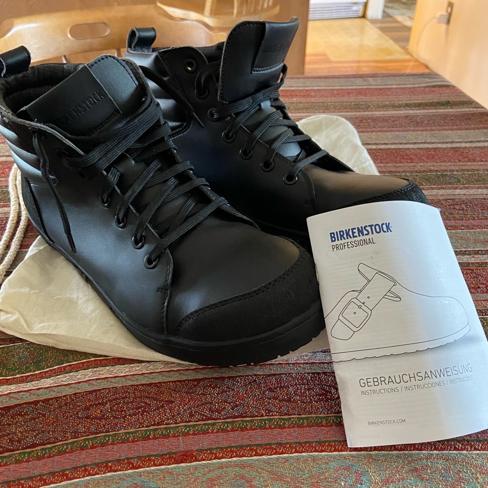 Men’s Black Professional Birkenstock Work Boots Waterproof Steel Toe size46